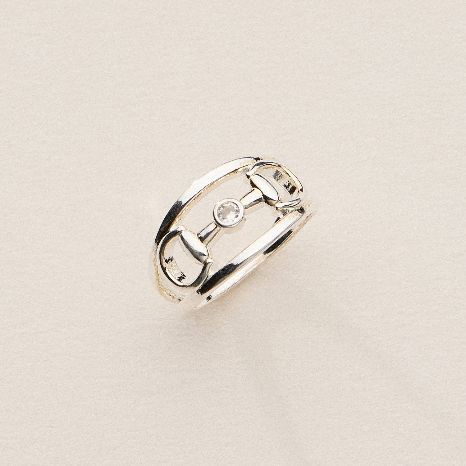 Double Band CZ Bit Ring – 18K Gold Dipped