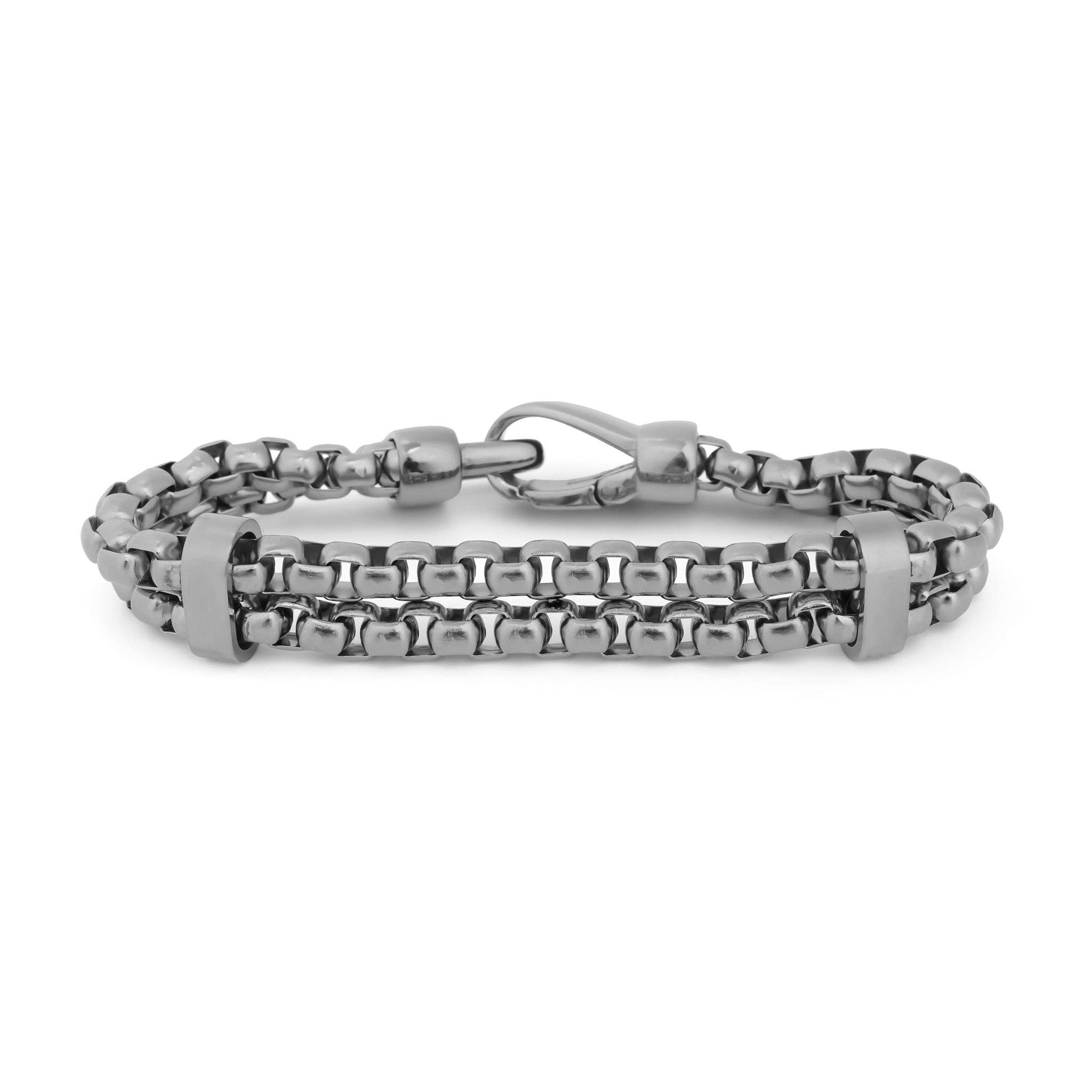18K Gold PVD Double Chain Metal Clasp Bracelet