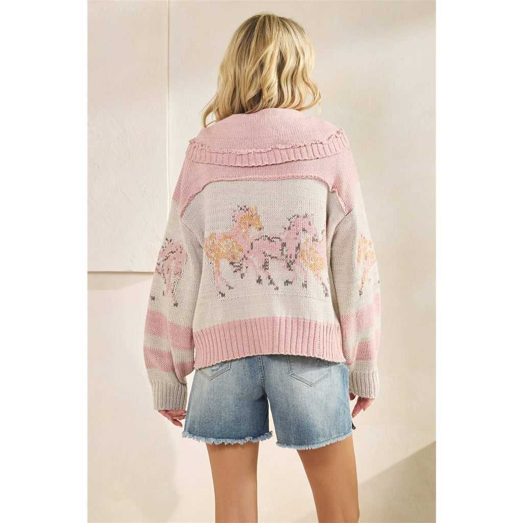 Sweater with Horse Print