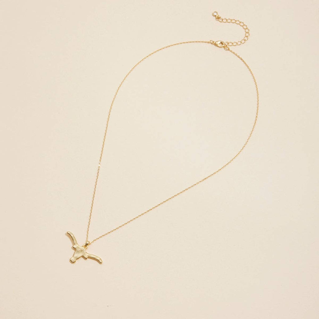 Longhorn Charm Gold-Dipped Short Necklace