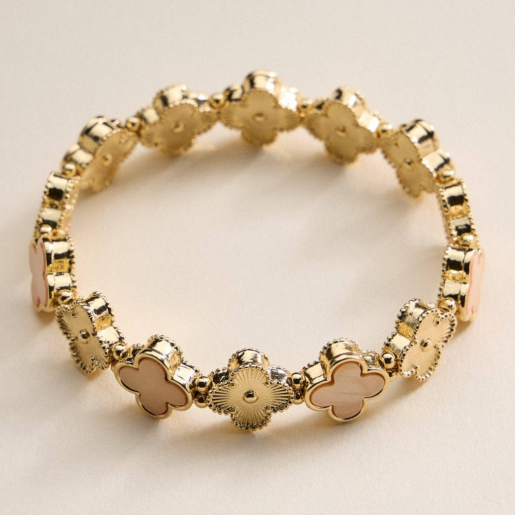 18K Gold Plated Lucky Clover Stretch Bracelet
