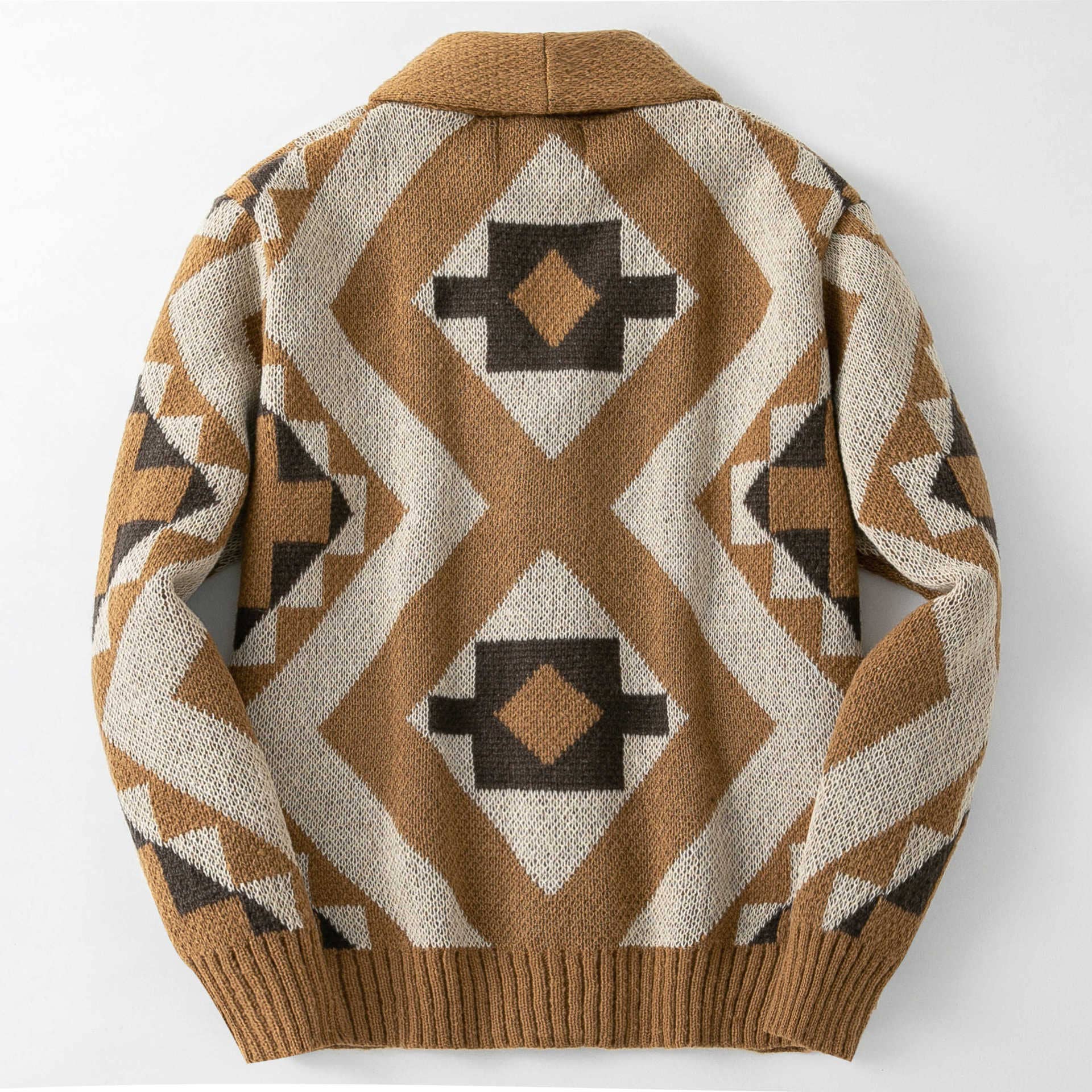 Vintage Western Aztec heavy weight Shawl neck knit cardigan