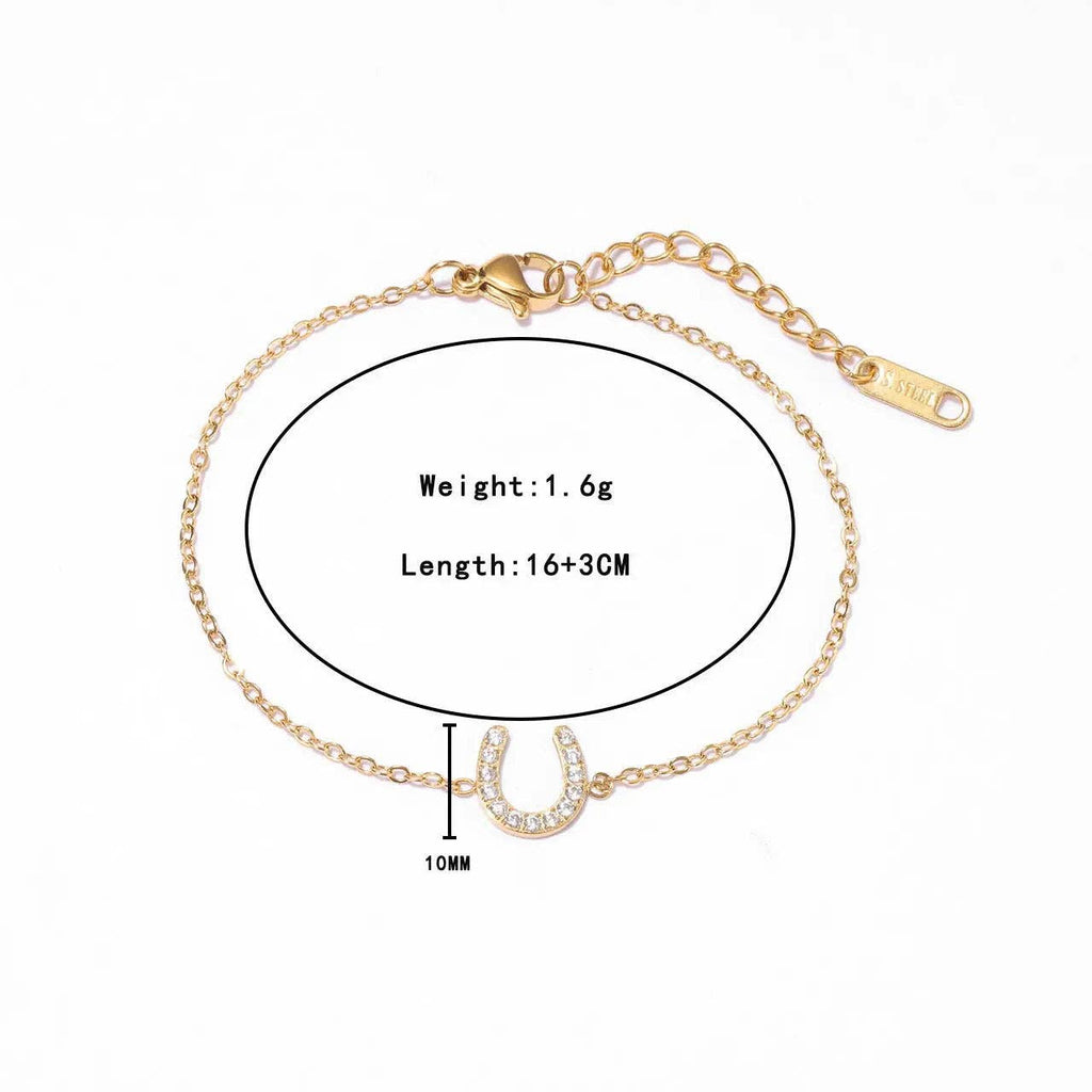 Horseshoe Sparkle Charm Bracelet