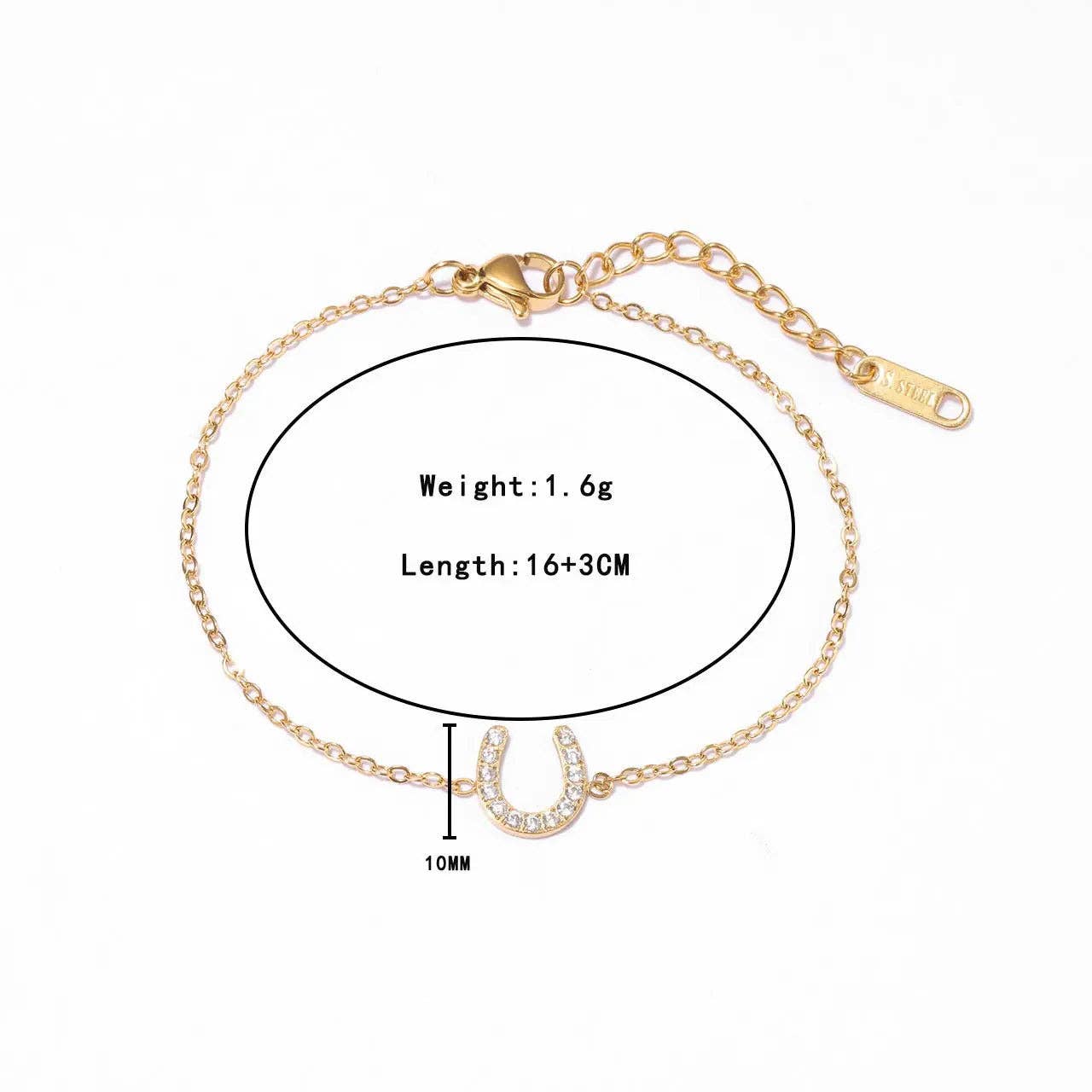Horseshoe Sparkle Charm Bracelet
