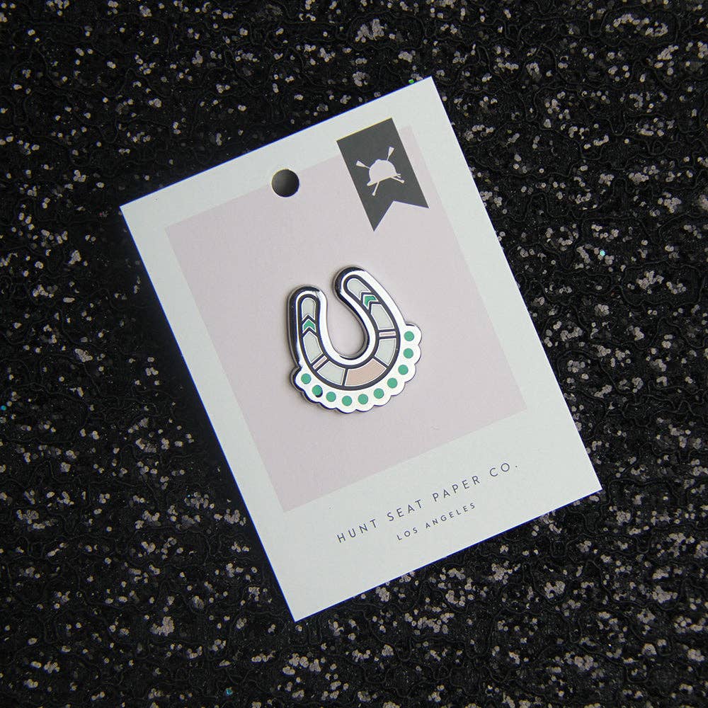 Thundering Hooves Equestrian Pony Pin - Lucky Horseshoe