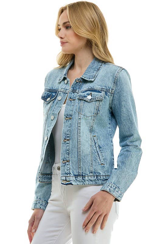 LADY CASUAL COTTON DENIM JEAN JACKET (OPEN PACK)