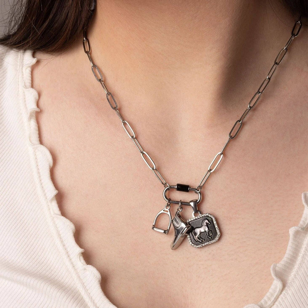 18K Gold PVD Stainless Steel Stirrup Charm