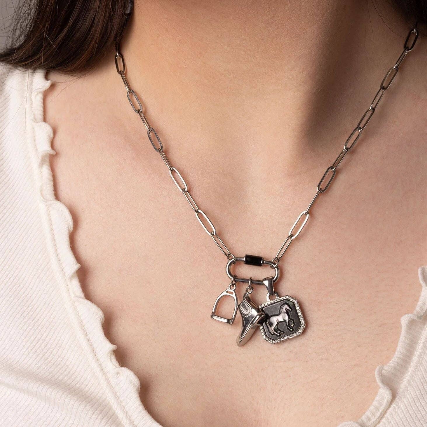 18K Gold PVD Stainless Steel Stirrup Charm
