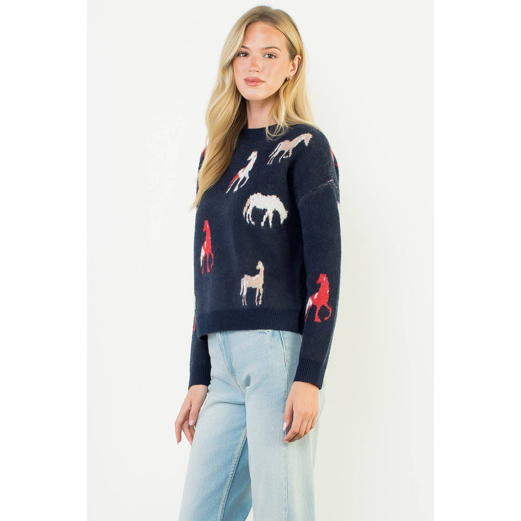 Horse Detail Knit Sweater