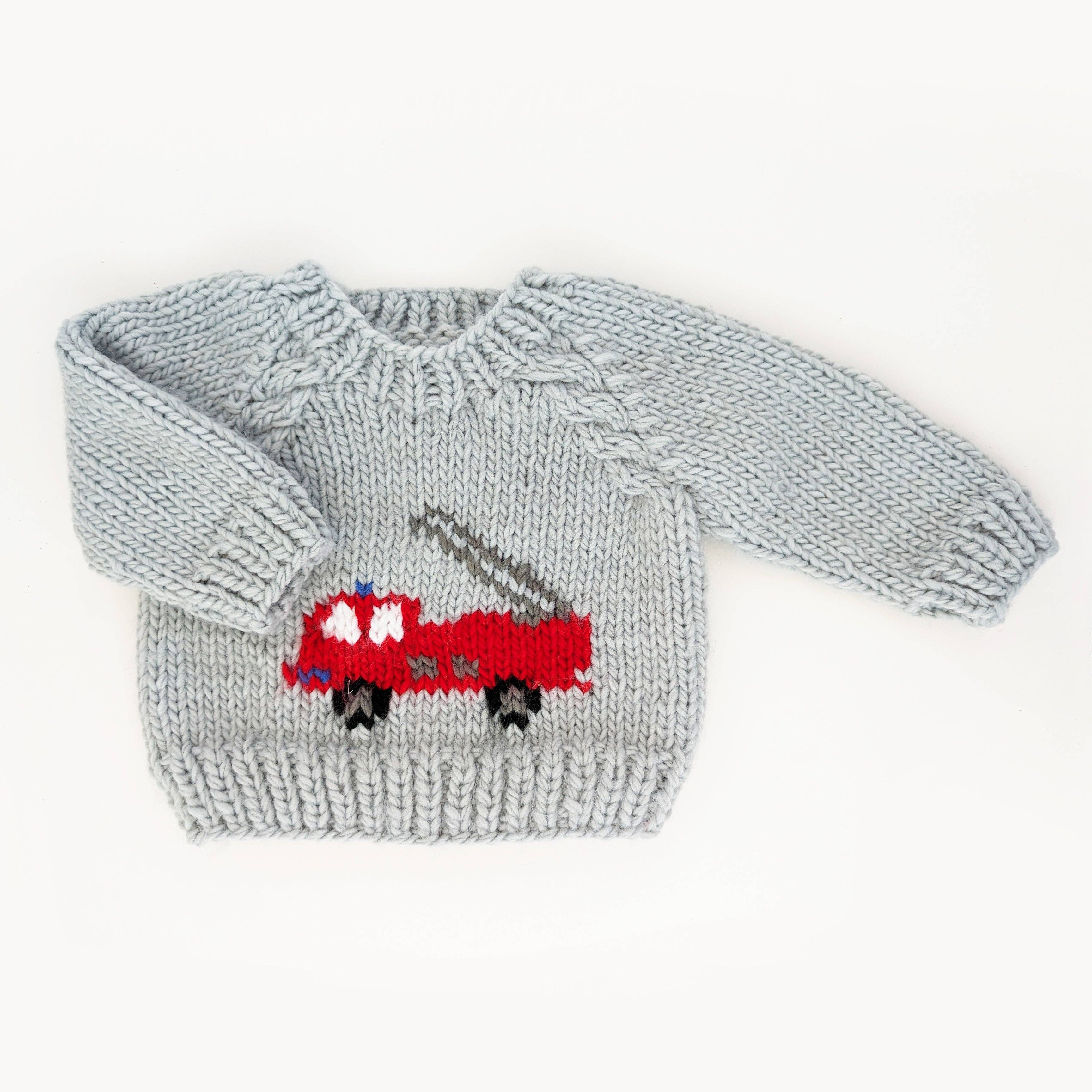 Children-Fire Engine Crew Neck Sweater for Baby & Toddler