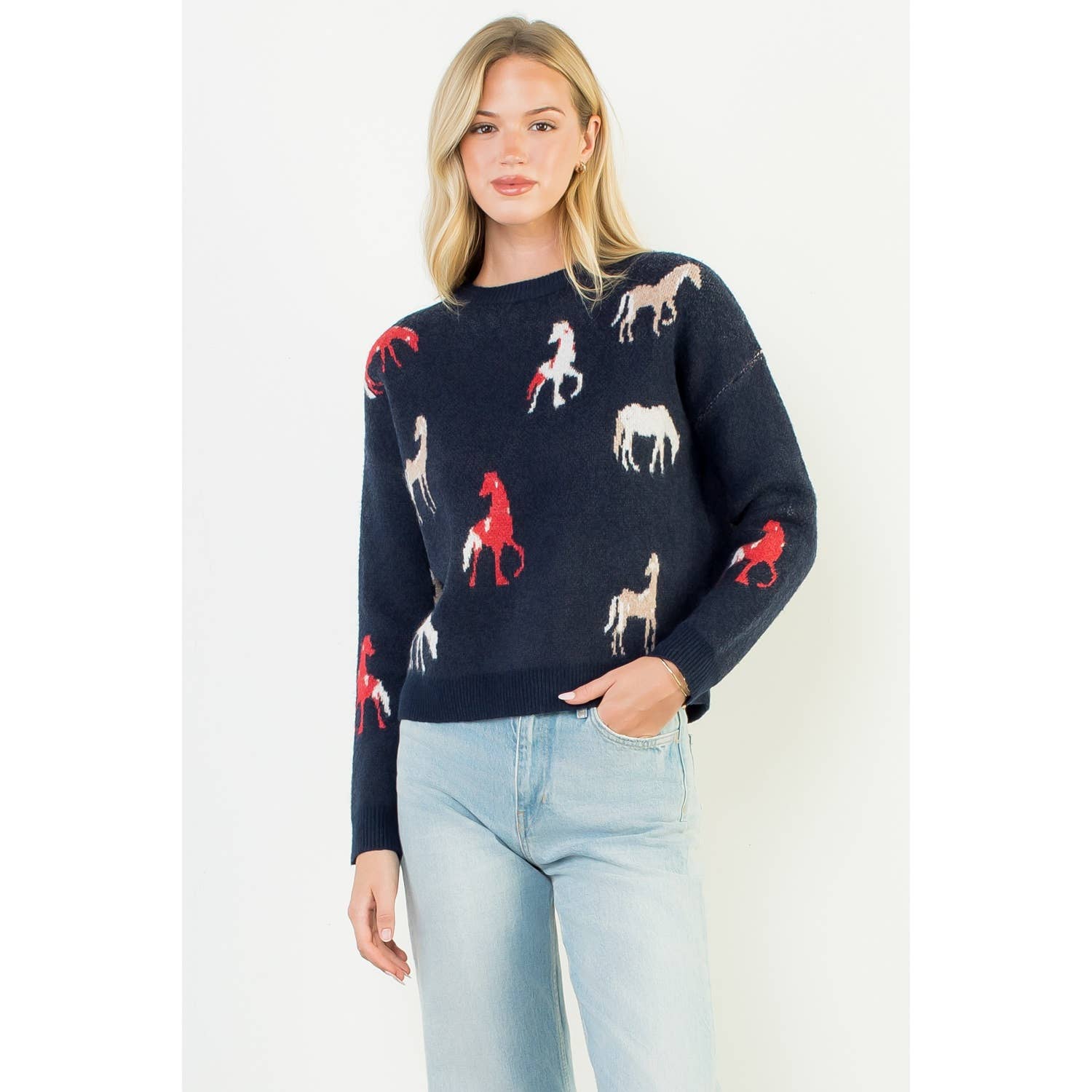 Horse Detail Knit Sweater