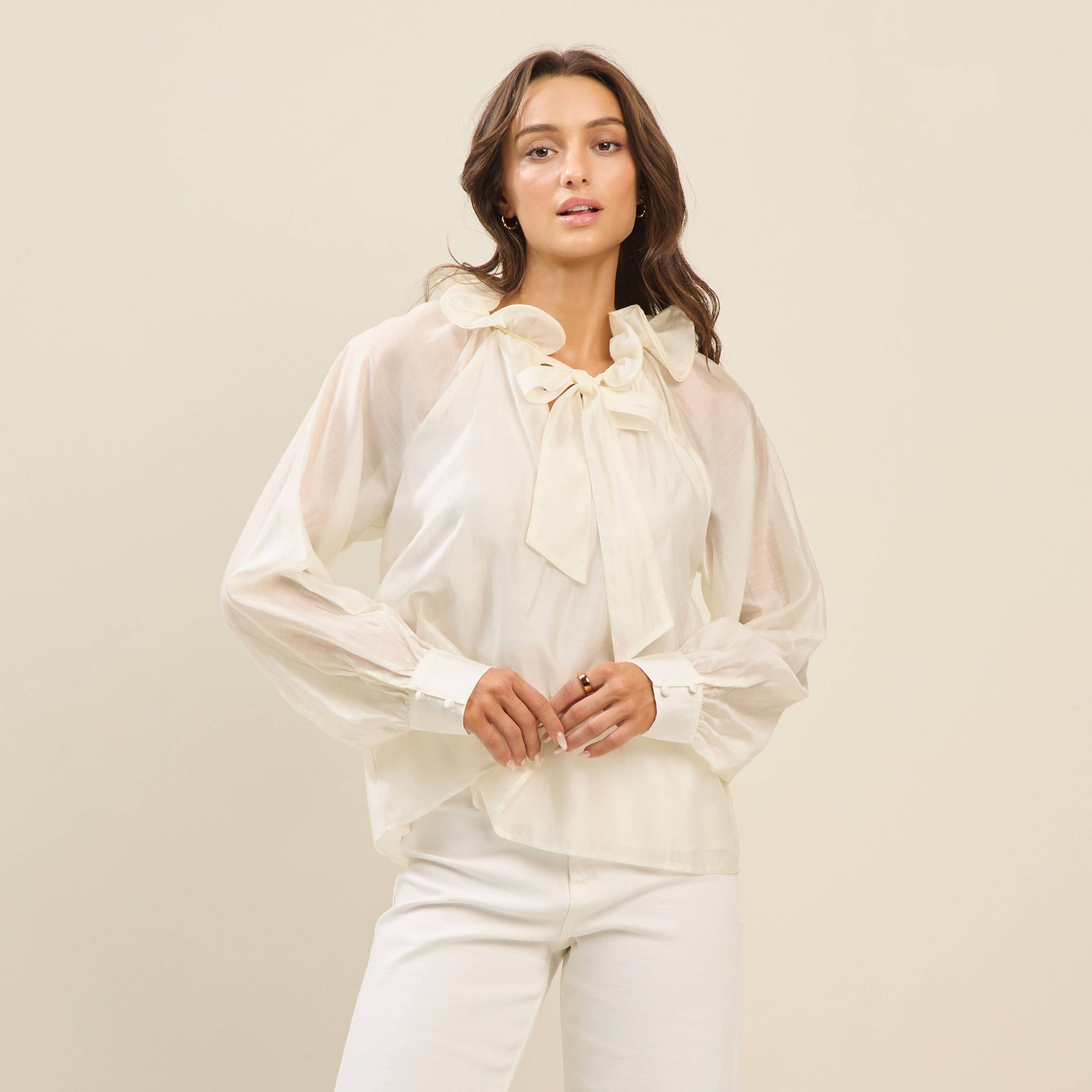 Ruffle Neck Blouse
