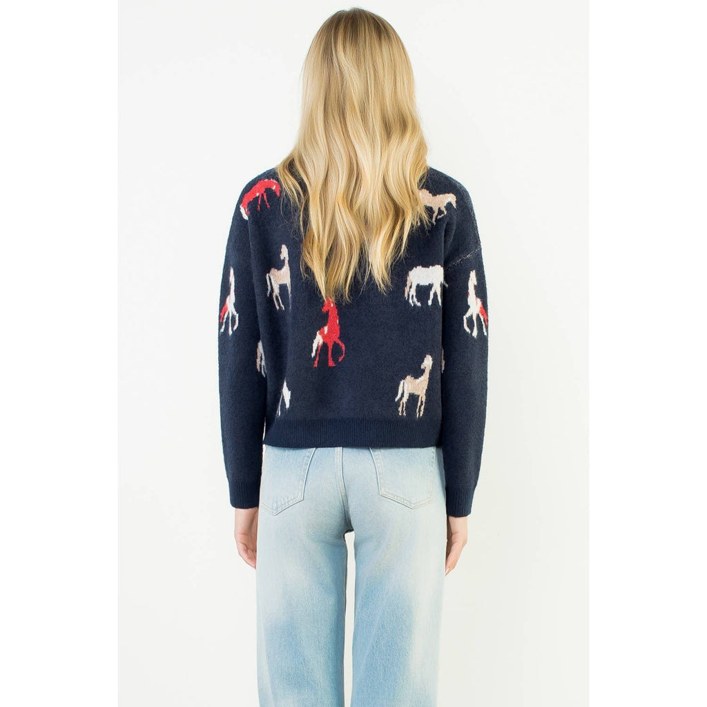 Horse Detail Knit Sweater