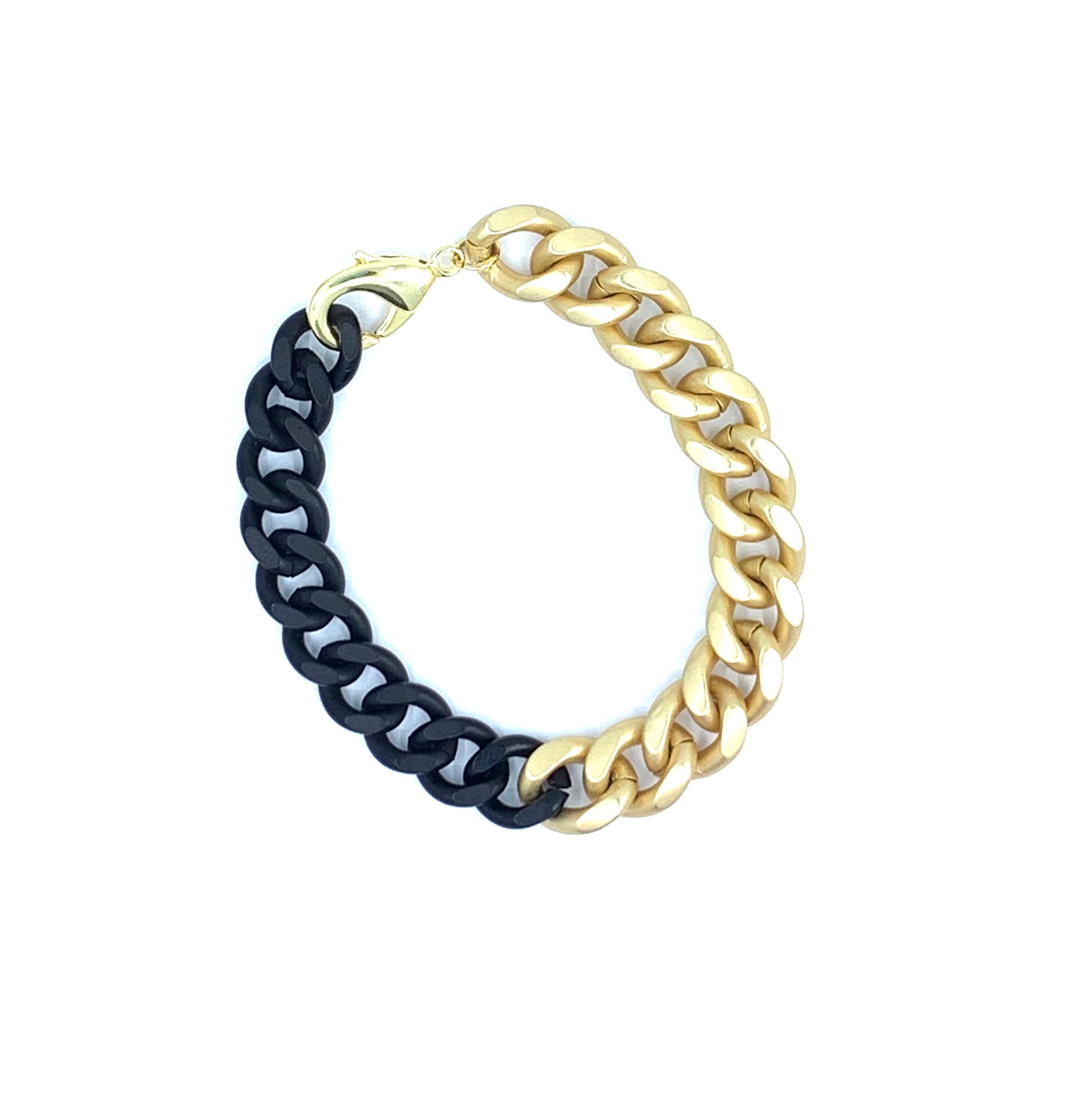 Two Tone Large Link 1/2 & 1/2 Bracelet