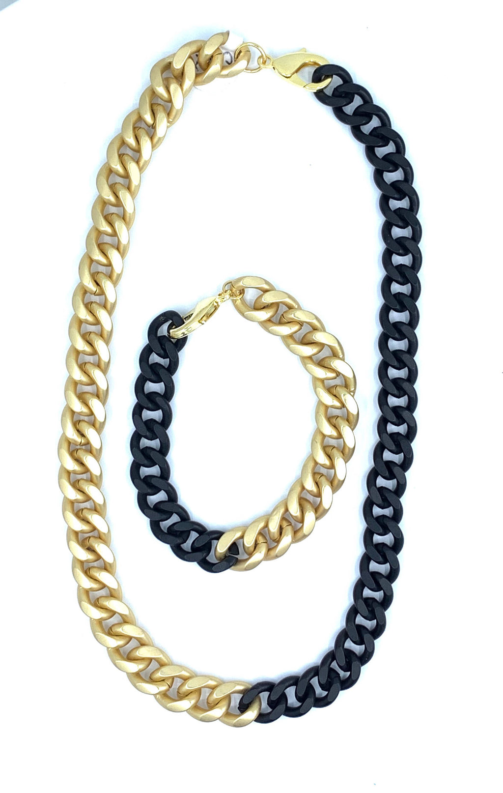 Two Tone Large Link 1/2 & 1/2 Bracelet