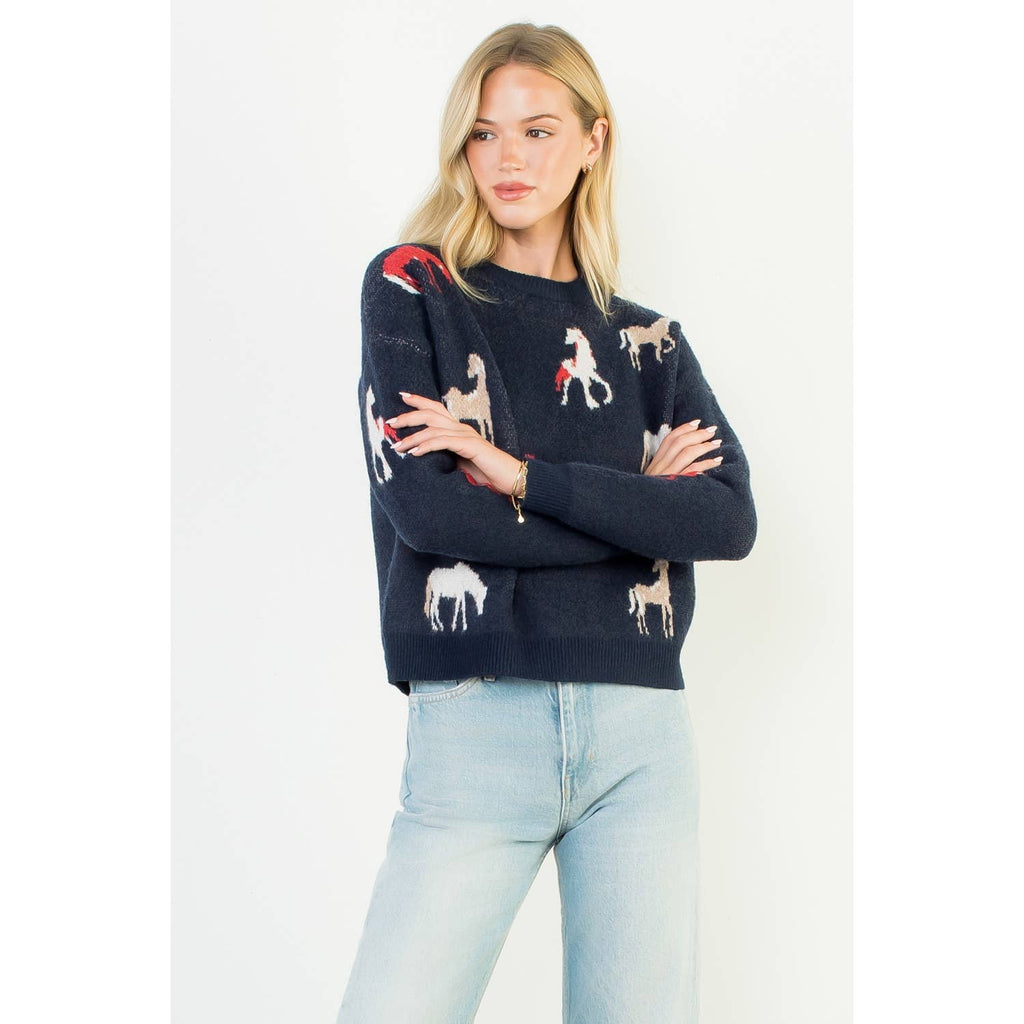 Horse Detail Knit Sweater