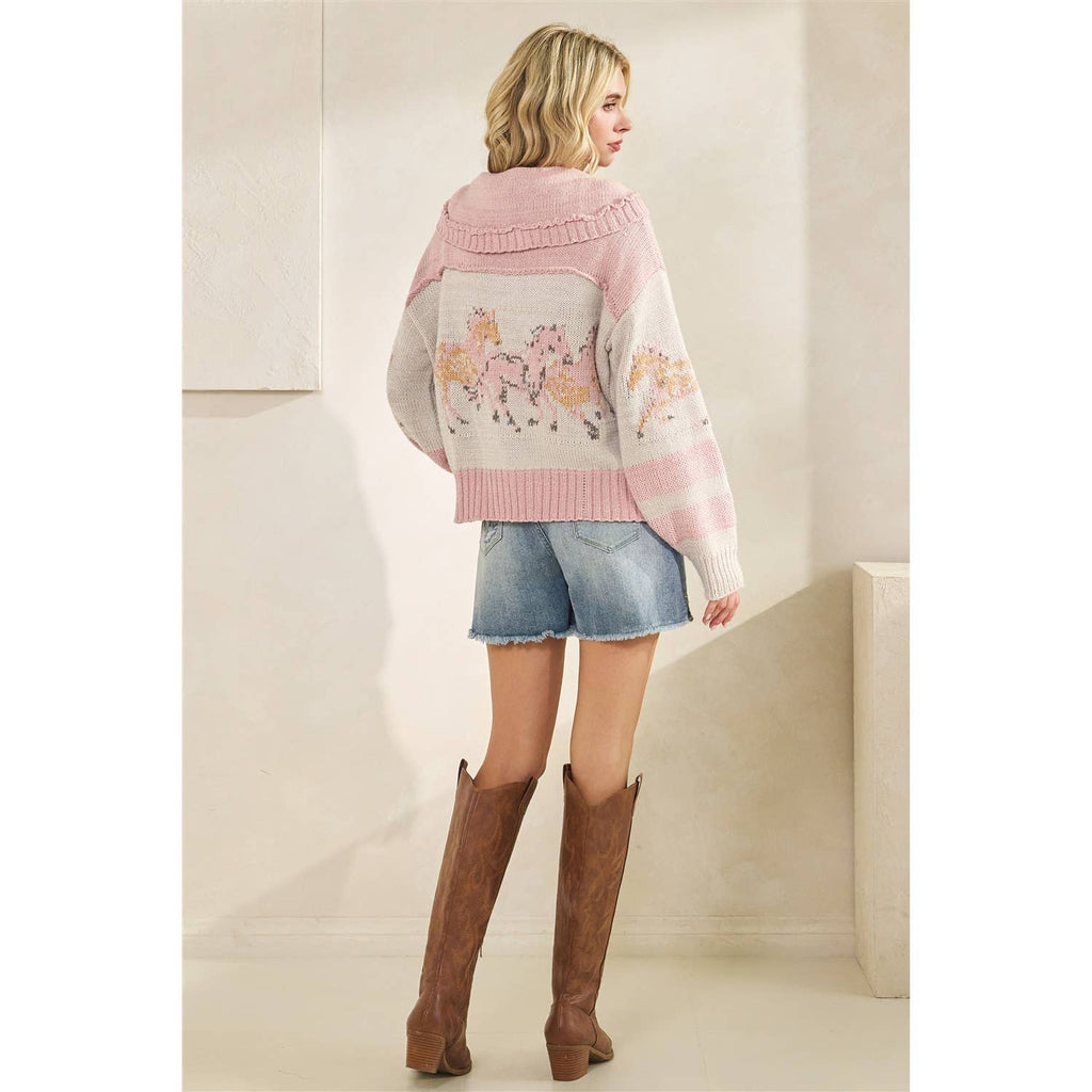 Sweater with Horse Print