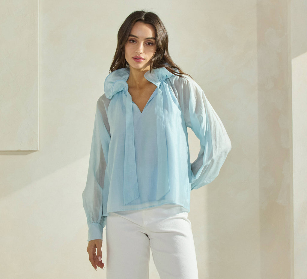 Ruffle Neck Blouse