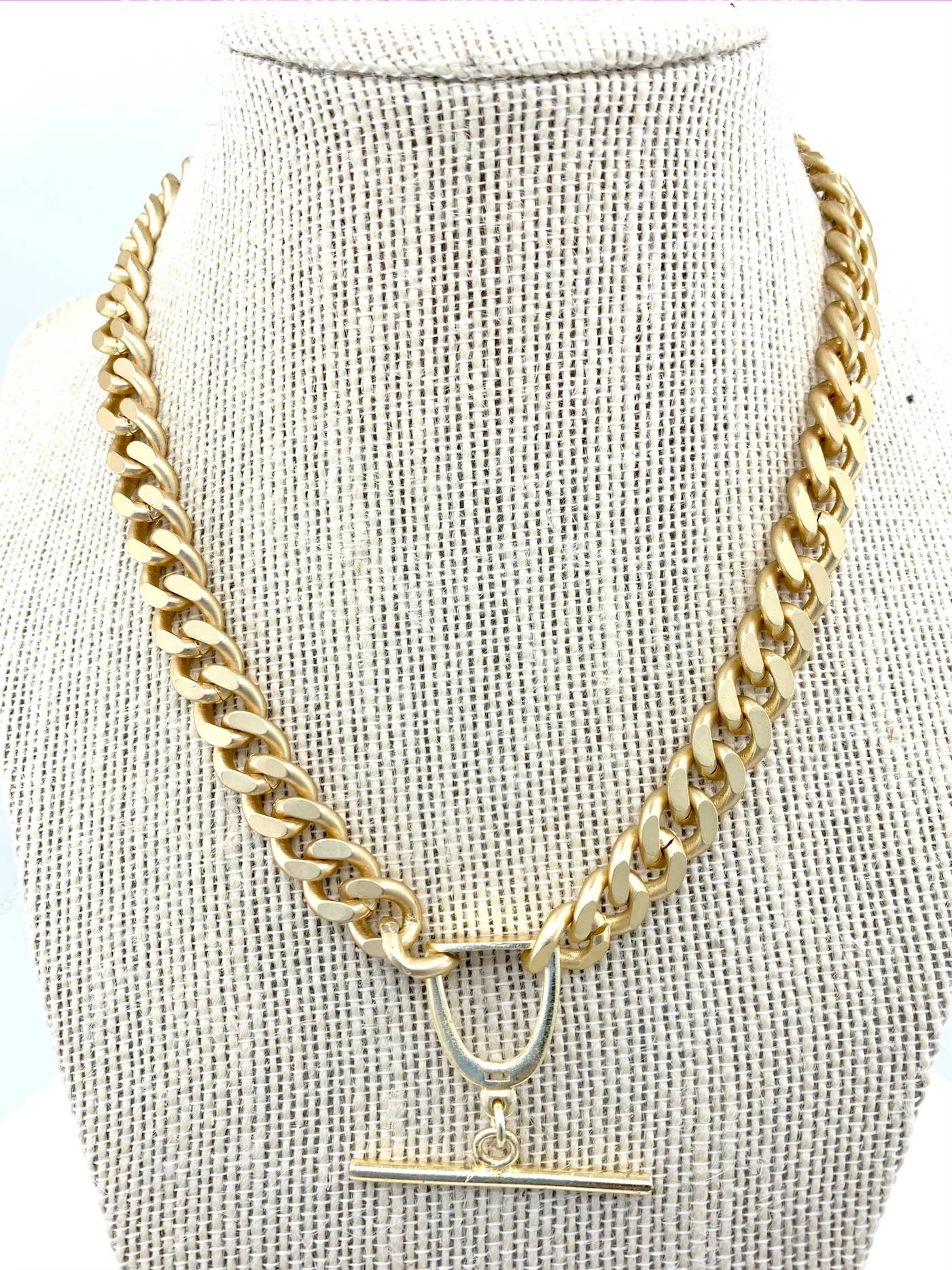 Satin Chain with Toggle Accent Necklace