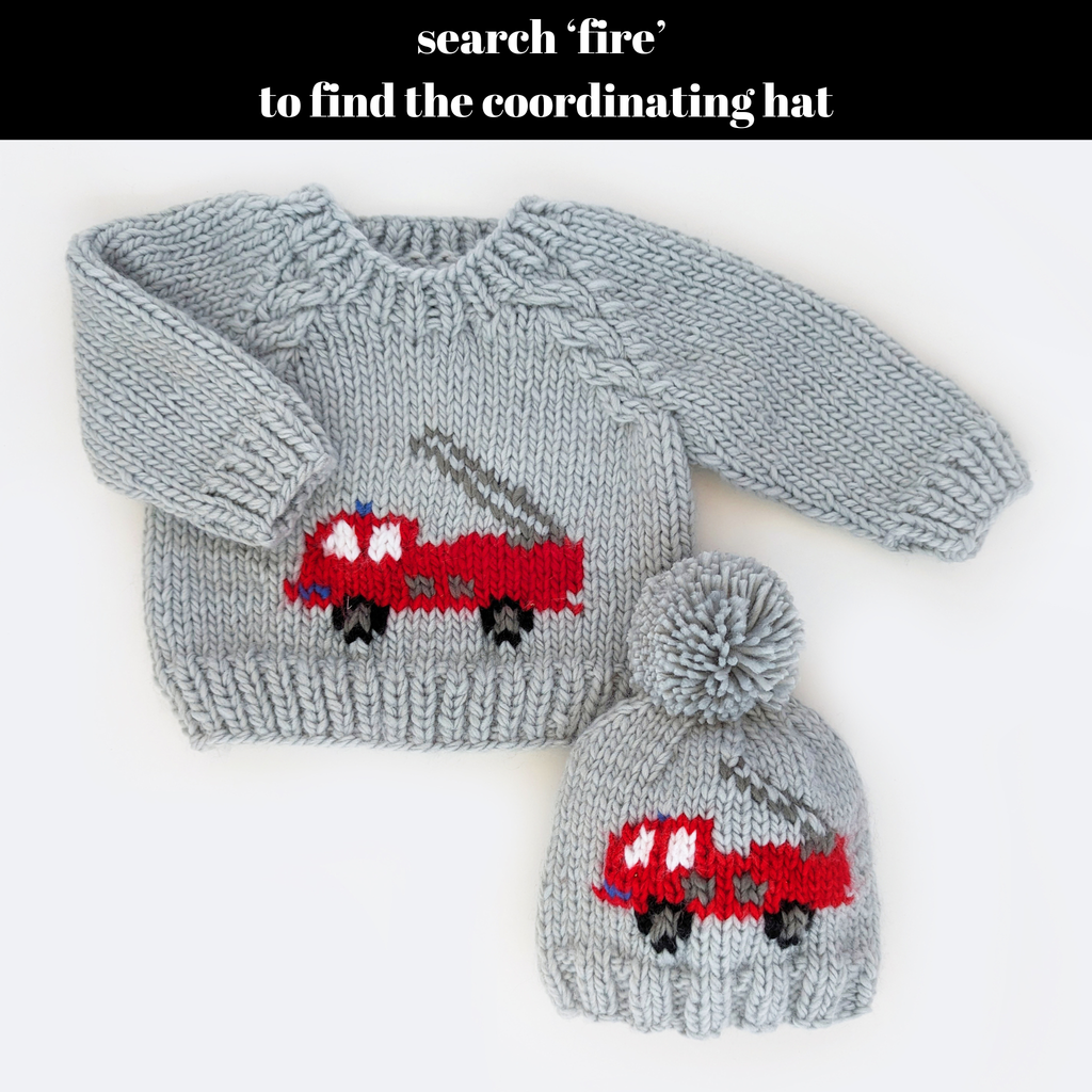 Children-Fire Engine Crew Neck Sweater for Baby & Toddler