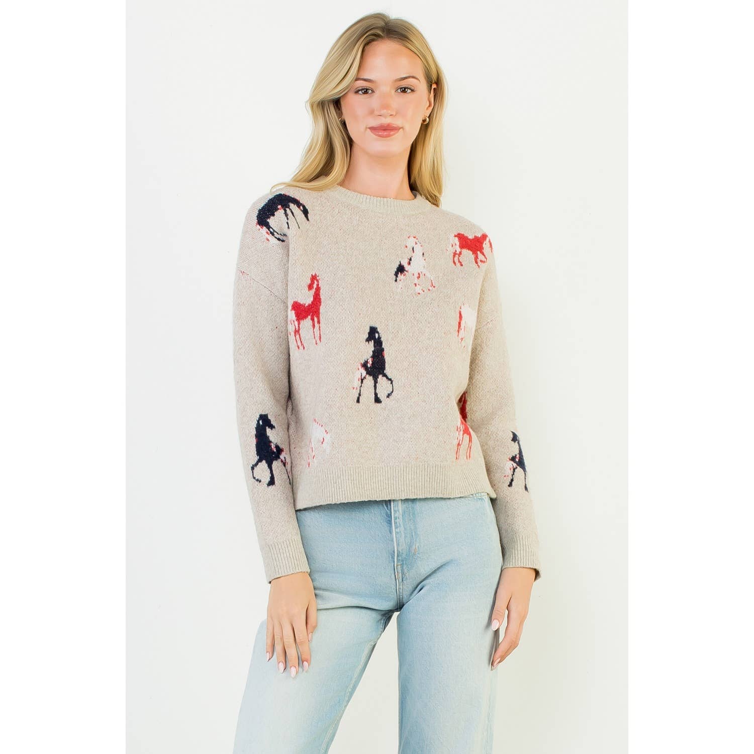 Horse Detail Knit Sweater