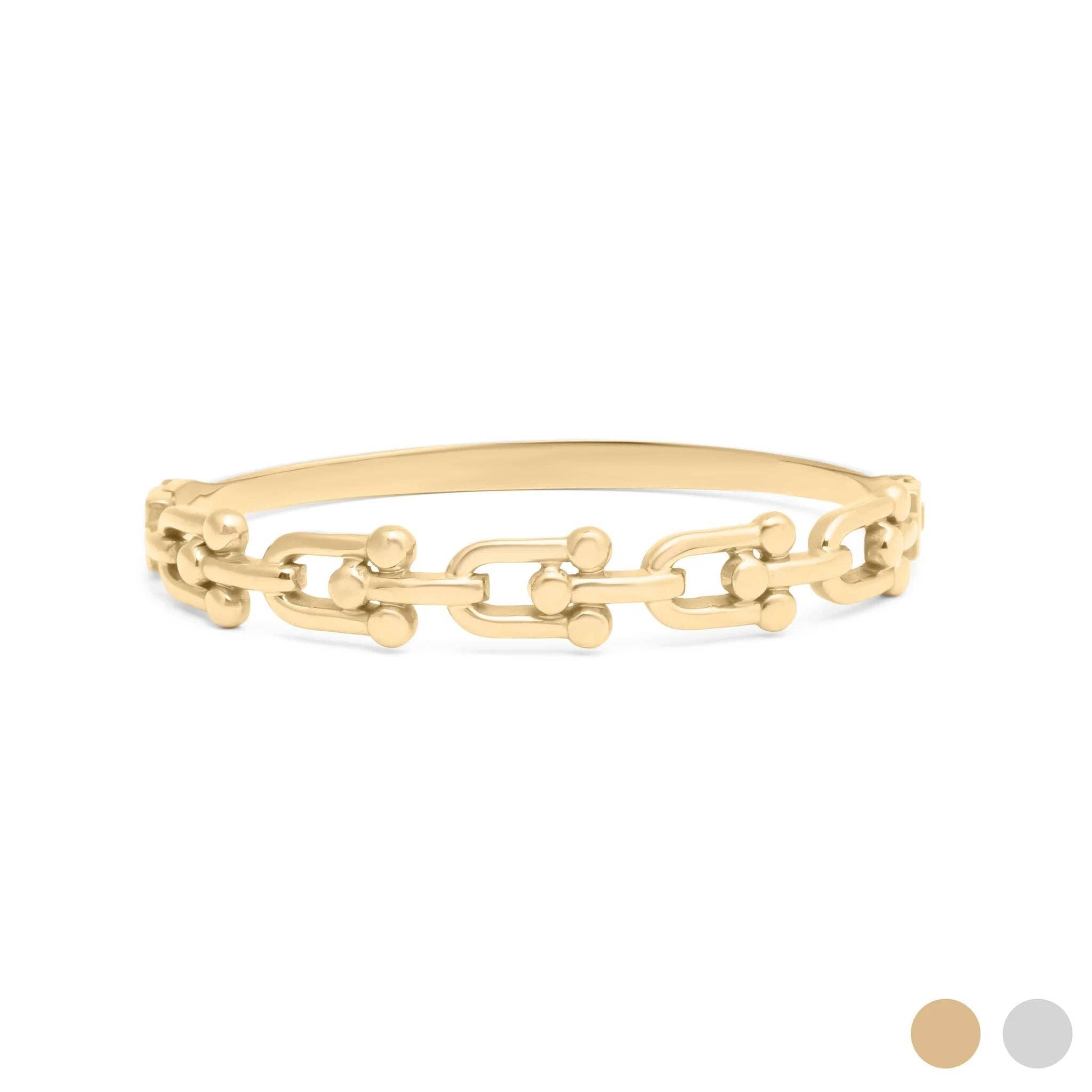 18K Gold PVD Stainless Steel Hardware Bangle Bracelet