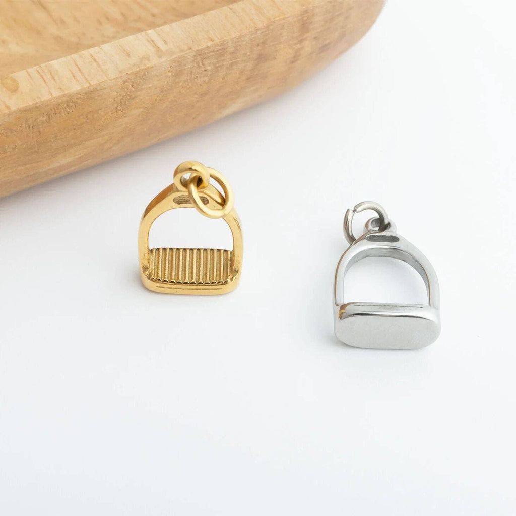 18K Gold PVD Stainless Steel Stirrup Charm