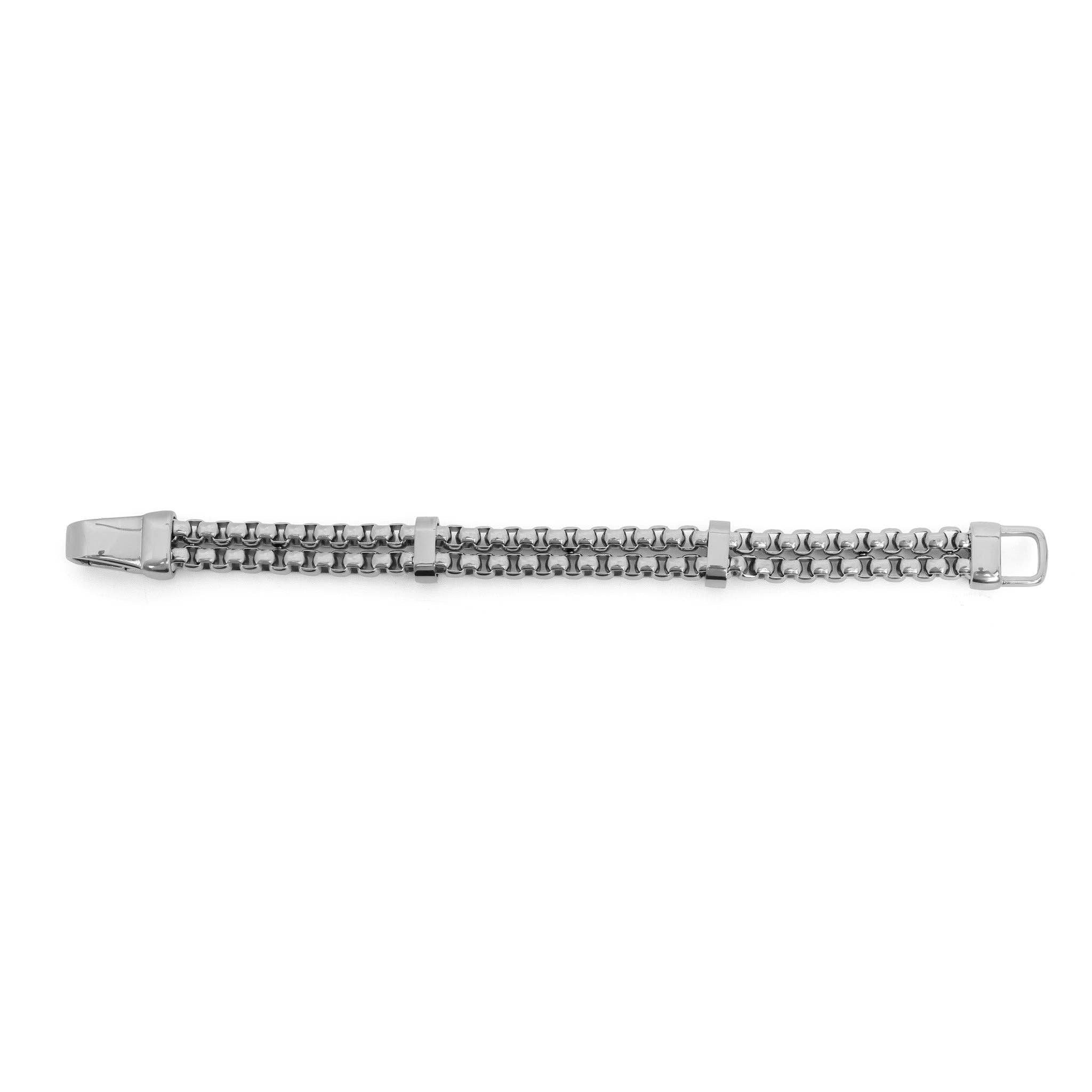 18K Gold PVD Double Chain Metal Clasp Bracelet
