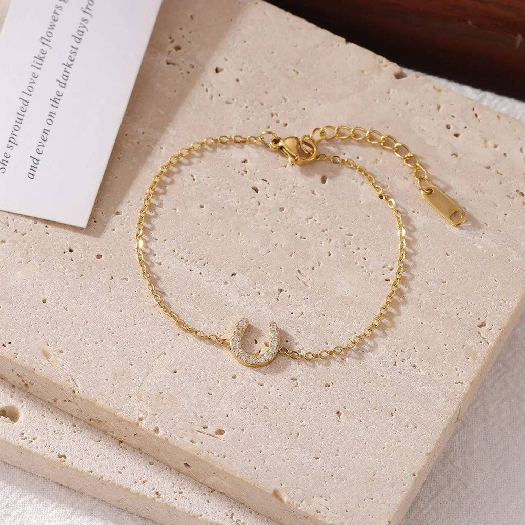 Horseshoe Sparkle Charm Bracelet