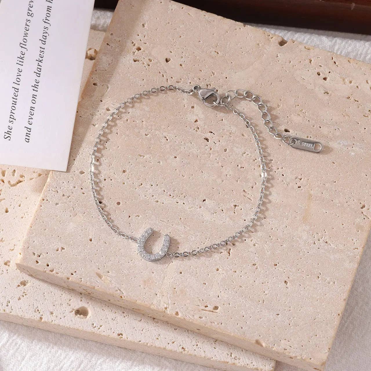 Horseshoe Sparkle Charm Bracelet