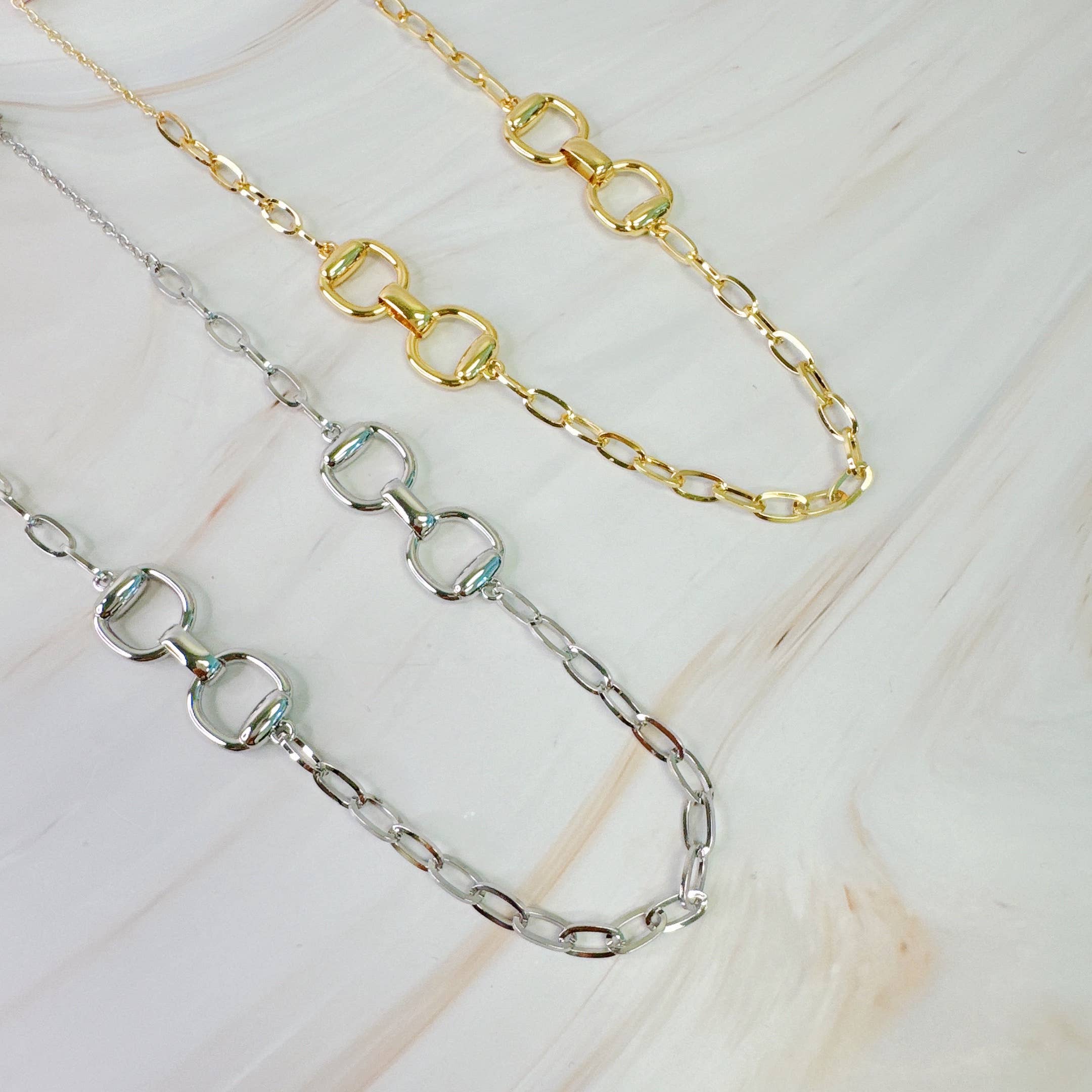 Double Equestrian Chain Necklace