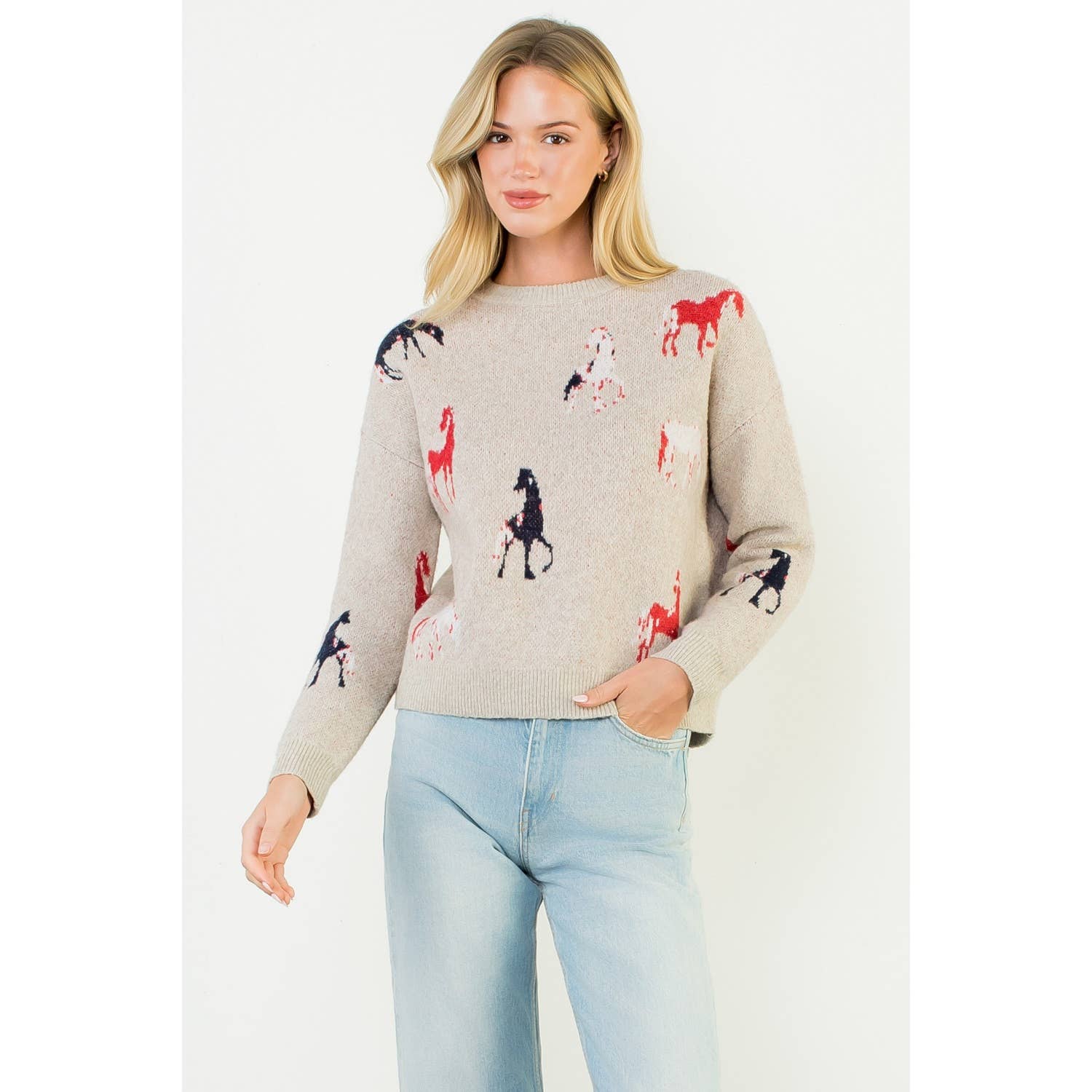 Horse Detail Knit Sweater