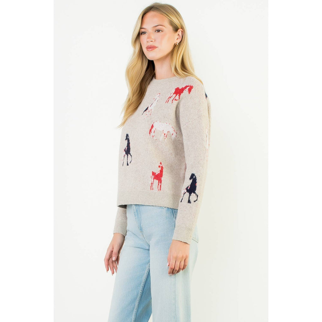 Horse Detail Knit Sweater