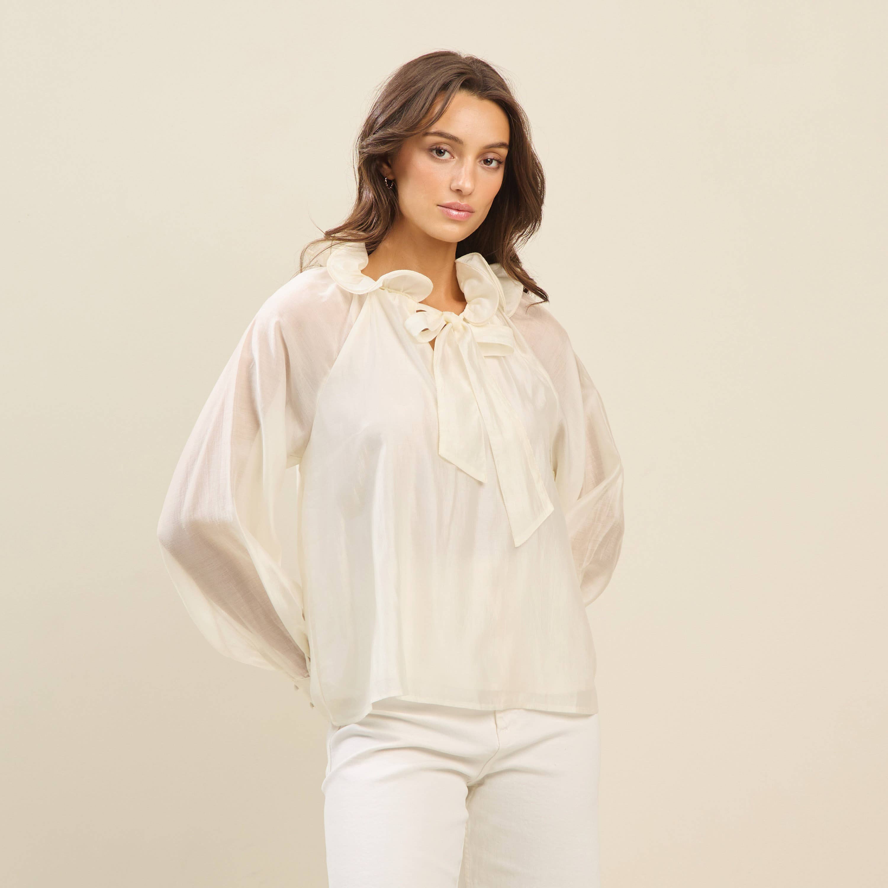 Ruffle Neck Blouse