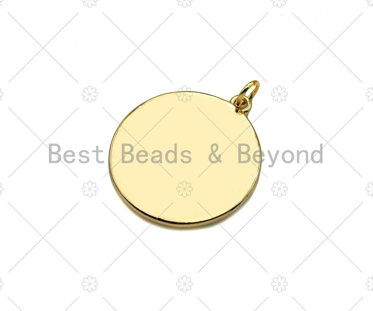 14K Gold Filled Heart On Round Medallion Pendant,SKU#LX03