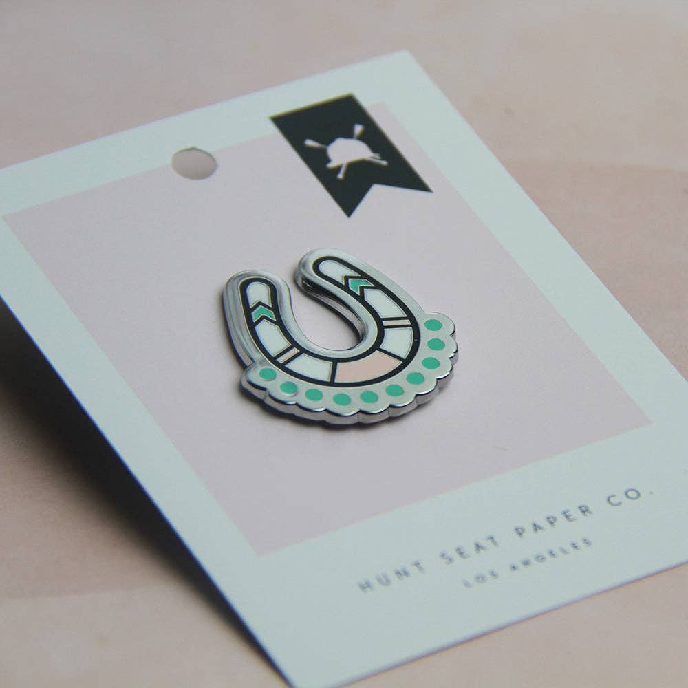 Thundering Hooves Equestrian Pony Pin - Lucky Horseshoe