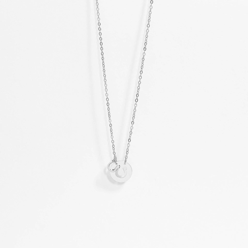 Western Stainless Steel / Gold Horseshoe Charm Necklace