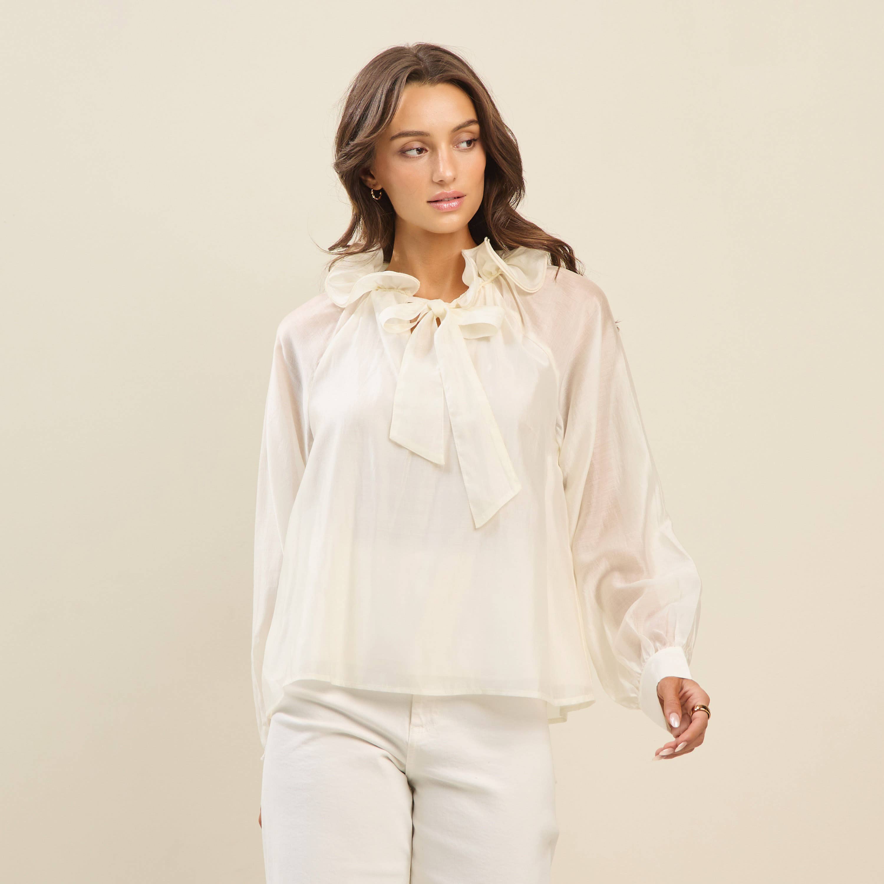 Ruffle Neck Blouse
