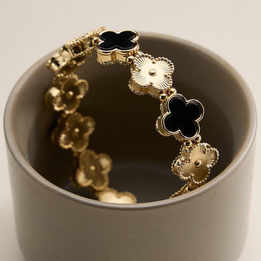 18K Gold Plated Lucky Clover Stretch Bracelet