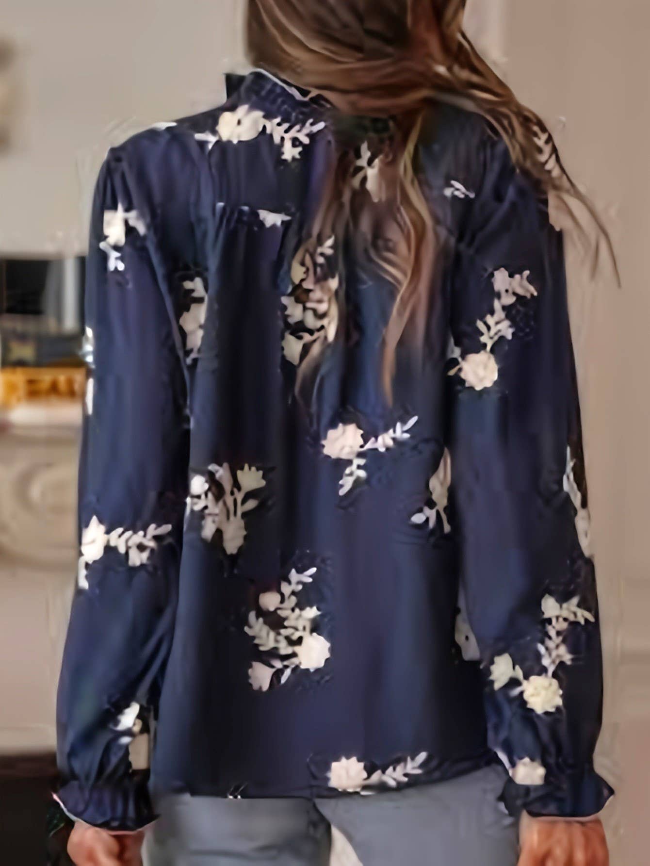 Romance Boho Ecru Floral Ruffled Blouse
