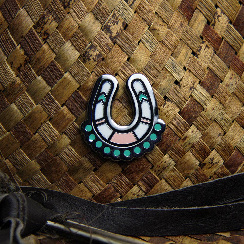 Thundering Hooves Equestrian Pony Pin - Lucky Horseshoe