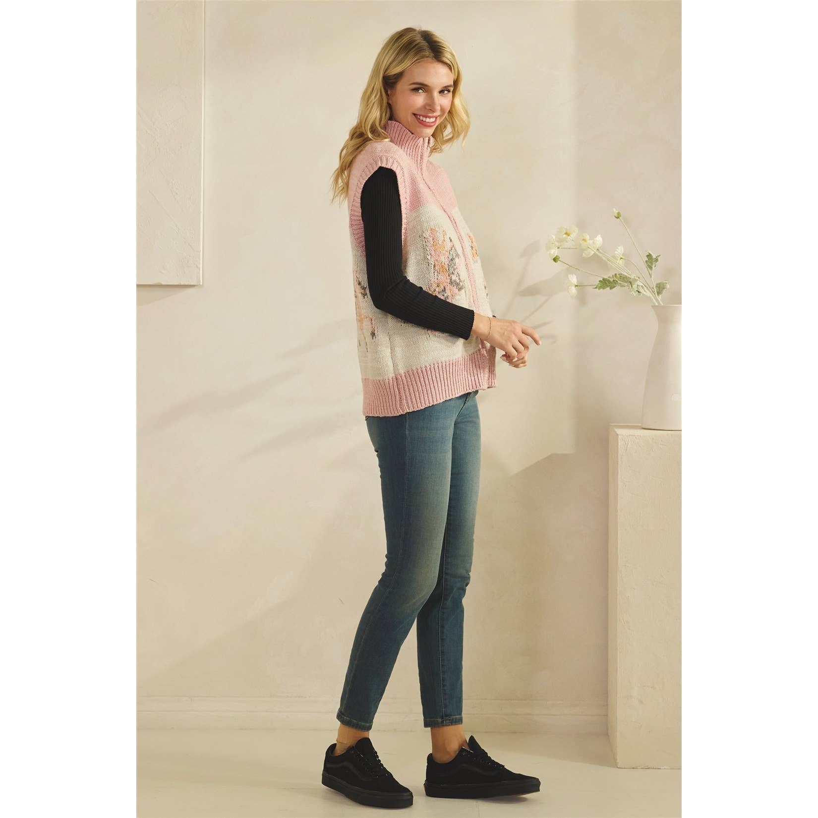 Printed Horse Sleeveless Knit Vest