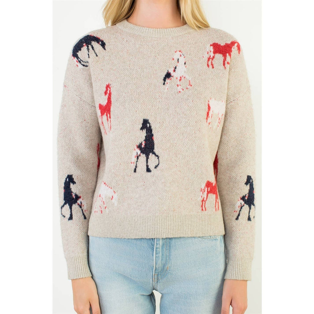 Horse Detail Knit Sweater