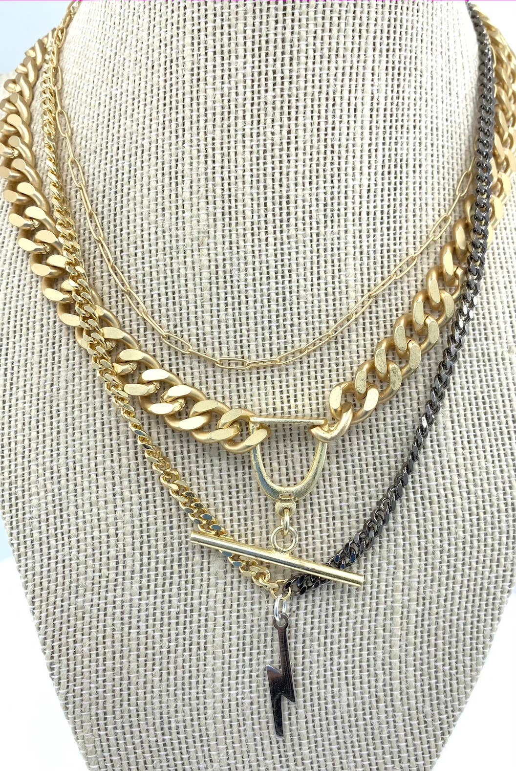 Satin Chain with Toggle Accent Necklace