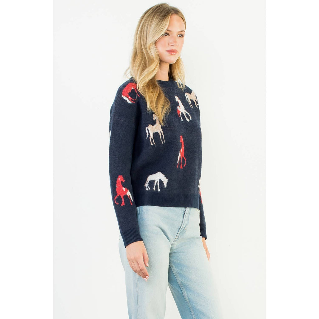 Horse Detail Knit Sweater