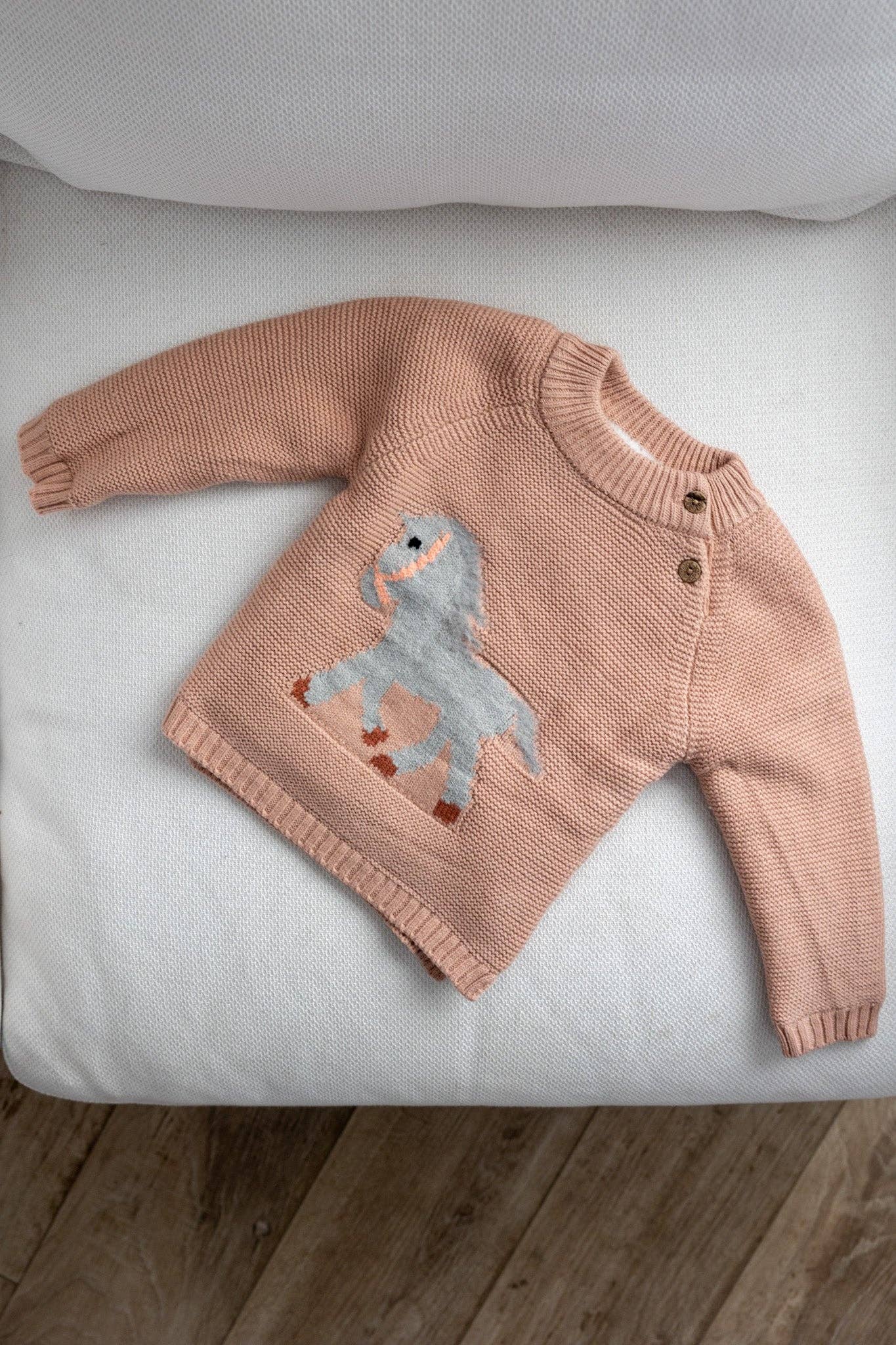 Gwenny Horse Sweater (Blush Pink)