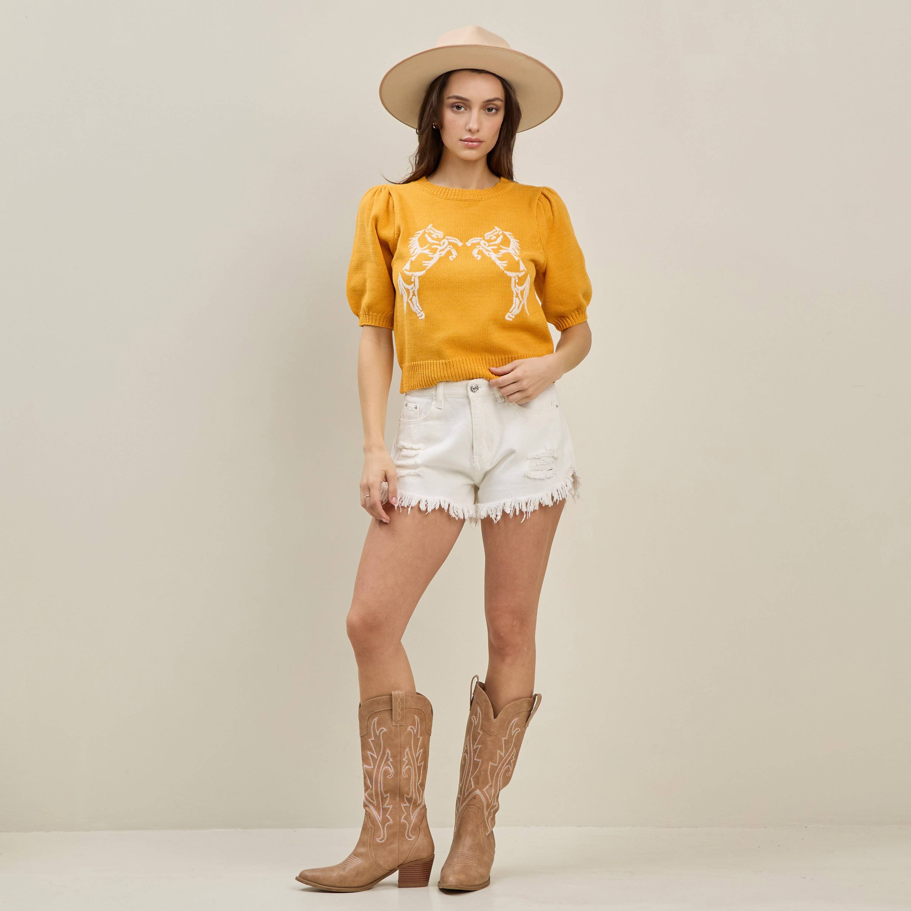 Horse embroidered sweater