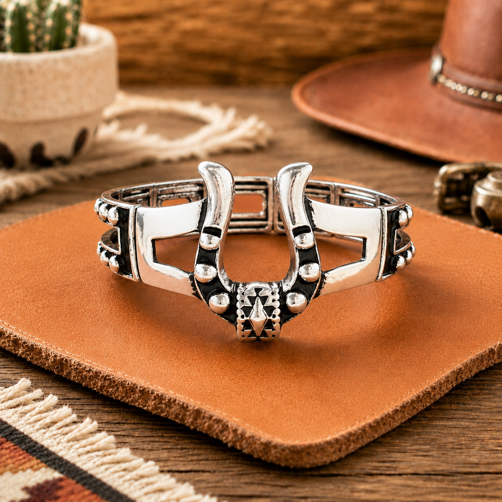 Western Horseshoe Bangle Bracelet - Lucky Spur