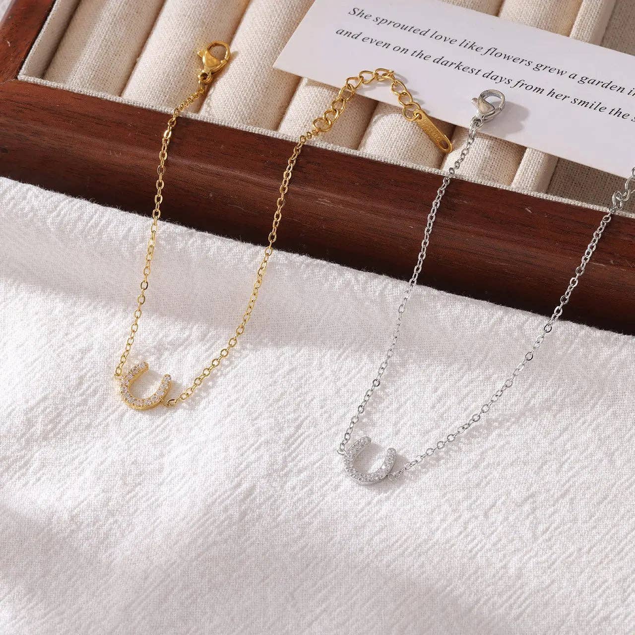 Horseshoe Sparkle Charm Bracelet