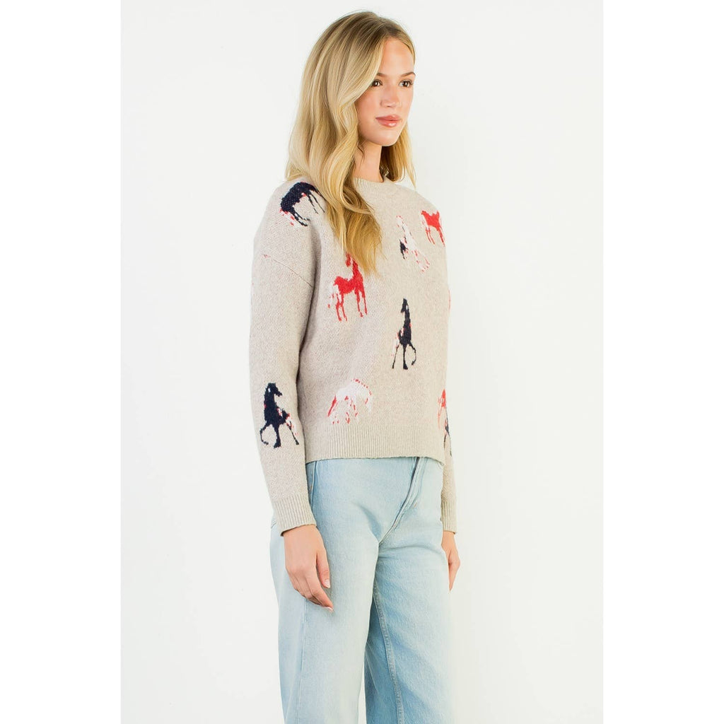 Horse Detail Knit Sweater